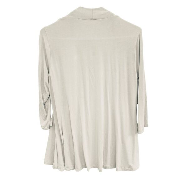 Renee C Bamboo Open Front Lightweight Cardigan Drape Jacket Natural Fiber Size M - Picture 4 of 4